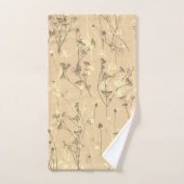 Moderne Abstrakte Wildblumen Creme Beige Badhandtuch Set (Handtuch)
