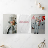 Moderne Abstrakte Wimpern, Glitzern & Holly Foto Dreifach Gefaltete Karte (Innenseite)