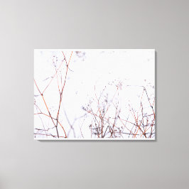 Moderne Abstrakte Winter-Wildblumen im Schnee Leinwanddruck