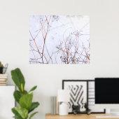Moderne Abstrakte Winter-Wildblumen im Schnee Poster (Heimbüro)