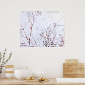 Moderne Abstrakte Winter-Wildblumen im Schnee Poster (Küche)