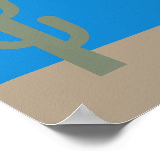 Moderne Abstrakte Wüste Ocean Beach Landschaft Mit Poster (Ecke)