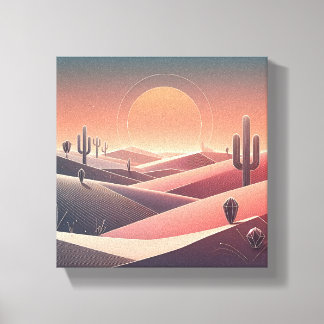 Moderne abstrakte Wüstenlandschaft - Geometrischer Leinwanddruck