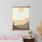 Moderne Abstrakte Wüstenlandschaft Wandteppich Mit Holzrahmen (Schlafzimmer)