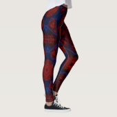 MODERNE abstrakte Zeichnungen in Rose-Rot-Blau-Mos Leggings (Rechts)