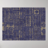 Moderne abstrakte, zeitgemäße Oberflächenmuster Poster (Vorne)