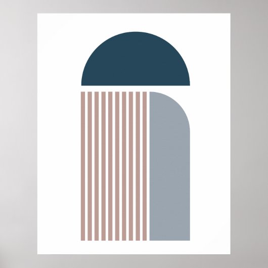 Moderne Abstrakte zeitgenössische Geometrie Poster (Vorne)