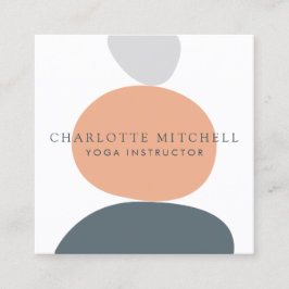 Moderne Abstrakte Zen-Steine Peach Logo Life Coach Quadratische Visitenkarte