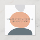 Moderne Abstrakte Zen-Steine Peach Logo Life Coach Quadratische Visitenkarte (Vorderseite)