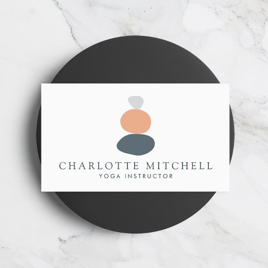 Moderne Abstrakte Zen-Steine Peach Logo Life Coach Visitenkarte