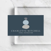 Moderne Abstrakte Zen Stones Blue Logo Yoga, Massa Visitenkarte