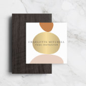 Moderne Abstrakte Zen Stones Gold Logo Yoga, Massa Quadratische Visitenkarte