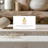Moderne Abstrakte Zen Stones Gold Logo Yoga, Massa Visitenkarte