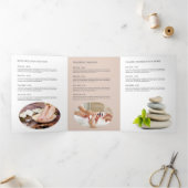 Moderne Abstrakte Zen Stones Gold Wellness Broschü Dreifach Gefaltete Karte (Innenseite)