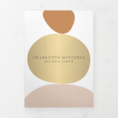 Moderne Abstrakte Zen Stones Gold Wellness Broschü Dreifach Gefaltete Karte (Cover)