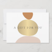 Moderne Abstrakte Zen Stones Gold Yoga Geschenkkar Mitteilungskarte (Vorderseite)