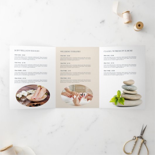 Moderne Abstrakte Zen Stones Peach/Blue Broschüre (Innenseite)