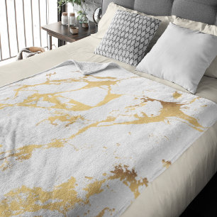 Moderne abstraktes Faux-Gold-Muster Fleecedecke