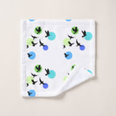 Moderne abstraktes Vogel-Muster-Badehandtuch-Set Badhandtuch Set (Waschlappen)