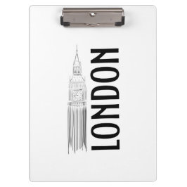 Moderne Abstraktion Black and White London City Klemmbrett