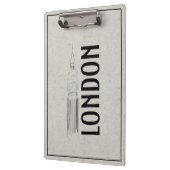 Moderne Abstraktion Black Linen Cloth London City Klemmbrett (Links)