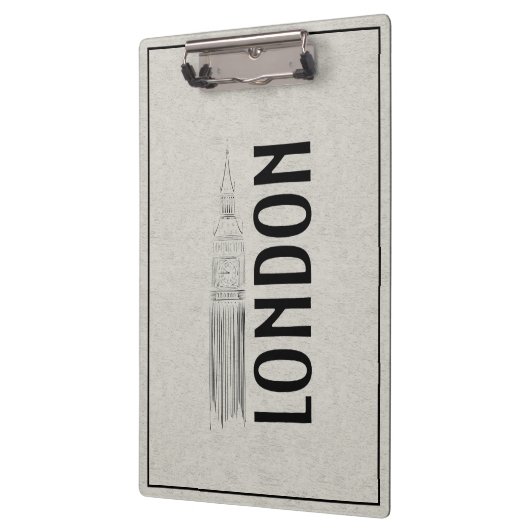 Moderne Abstraktion Black Linen Cloth London City Klemmbrett (Links)