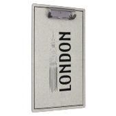 Moderne Abstraktion Black Linen Cloth London City Klemmbrett (Rechts)