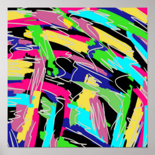 Moderne Abstraktion in Regenbogenfarben Poster