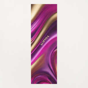 Moderne Abstraktion - Lila Rosa und Gold Yogamatte