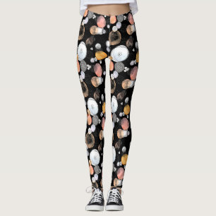 Moderne Abstraktion Niedliches Muster Pink Doodle  Leggings