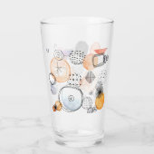 Moderne Abstraktion Niedliches Muster rosa Doodle Glas (Rückseite)
