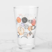 Moderne Abstraktion Niedliches Muster rosa Doodle Glas (Vorderseite)