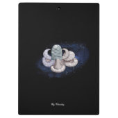 Moderne Abstraktion Schwarz und Blau Klemmbrett (Rückseite)