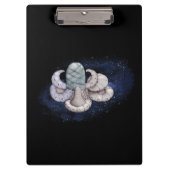 Moderne Abstraktion Schwarz und Blau Klemmbrett (Vorderseite)