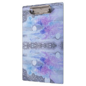 Moderne Abstraktion Schwarz und Blau Klemmbrett (Links)