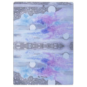 Moderne Abstraktion Schwarz und Blau Klemmbrett (Rückseite)