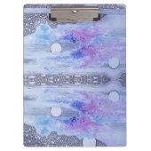 Moderne Abstraktion Schwarz und Blau Klemmbrett (Vorderseite)