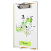 Moderne Abstraktion Schwarz und Grün Klemmbrett (Links)