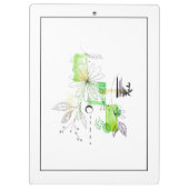 Moderne Abstraktion Schwarz und Grün Klemmbrett (Rückseite)