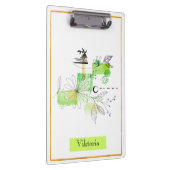 Moderne Abstraktion Schwarz und Grün Klemmbrett (Rechts)