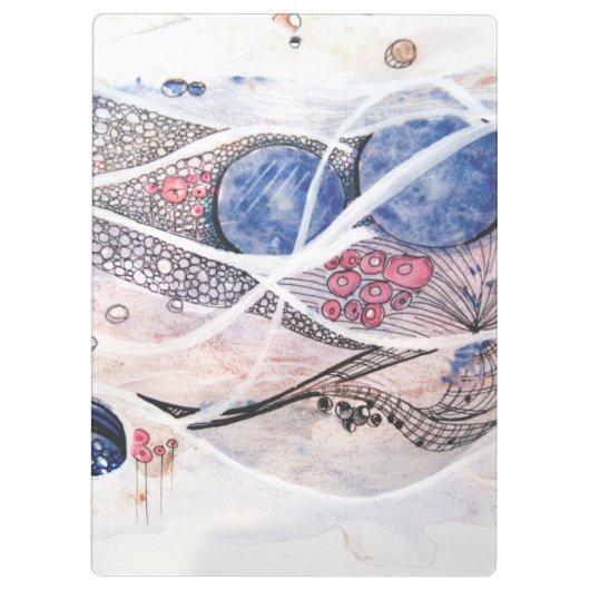 Moderne Abstraktion Schwarz und Rosa Klemmbrett (Rückseite)