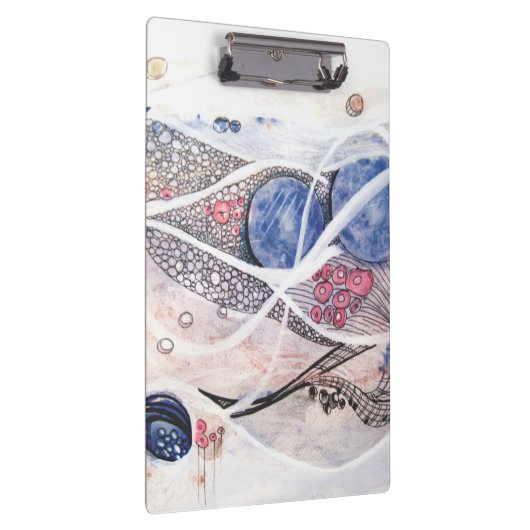 Moderne Abstraktion Schwarz und Rosa Klemmbrett (Rechts)