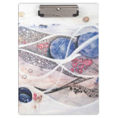 Moderne Abstraktion Schwarz und Rosa Klemmbrett (Vorderseite)