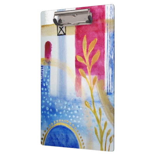 Moderne Abstraktion Schwarz und Rot Klemmbrett (Links)