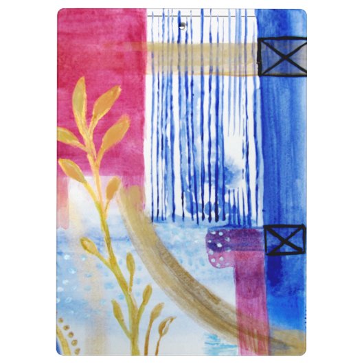 Moderne Abstraktion Schwarz und Rot Klemmbrett (Rückseite)