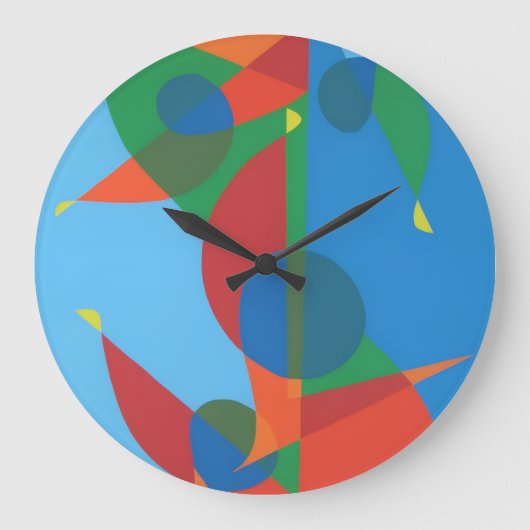 Moderne Abstraktion Violinschlüssel Wanduhr (Vorderseite)