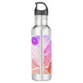 Moderne Abstraktionsräume Schwarz und Rosa Edelstahlflasche (Rückseite)