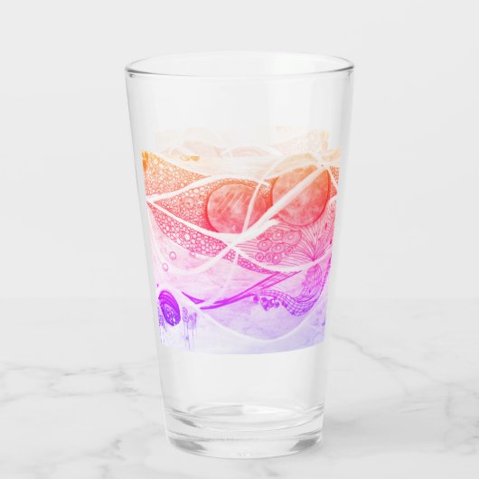 Moderne Abstraktionsräume Schwarz und Rosa Glas (Rückseite)