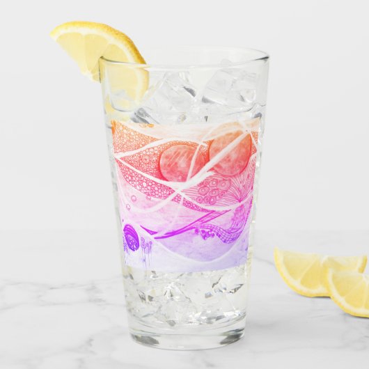 Moderne Abstraktionsräume Schwarz und Rosa Glas (Vorderseite Ice)