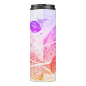 Moderne Abstraktionsräume Schwarz und Rosa Thermosbecher (Rückseite)